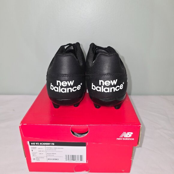 Adidas 442 V2 Academy FG Football Cleat, Black/White, Unisex M9/W10.5 Wide, NIB - Picture 4 of 8